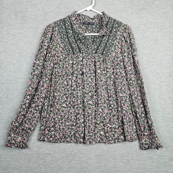 Marks & Spencer Collection Women's Size 10 Black & Pink Floral Printed Blouse - Picture 1 of 11